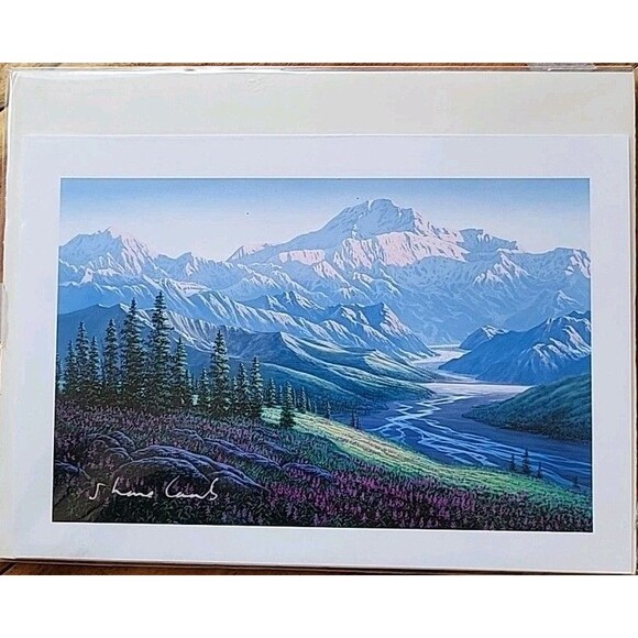 "Denali From The Peters Hills" Unframed 5x7 Print Lithograph Signed Shane Lamb - Picture 1 of 2